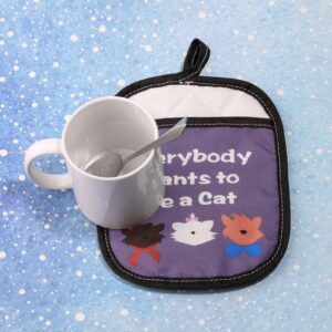 G2TUP Marie The Cat Everybody Wants to Be a Cat The Aristocats Inspired Quote Pot Holders and Oven Mitts for Kitty Cooking Lovers (Everybody Wants to Be a Cat)