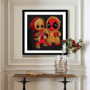 DVBQQWE Diamond Painting Kits for Adults Deadpool Diamond Art 5D Paint with Diamonds Groot DIY Painting Kit Paint by Number with Gem Art Drill 12" x 12"