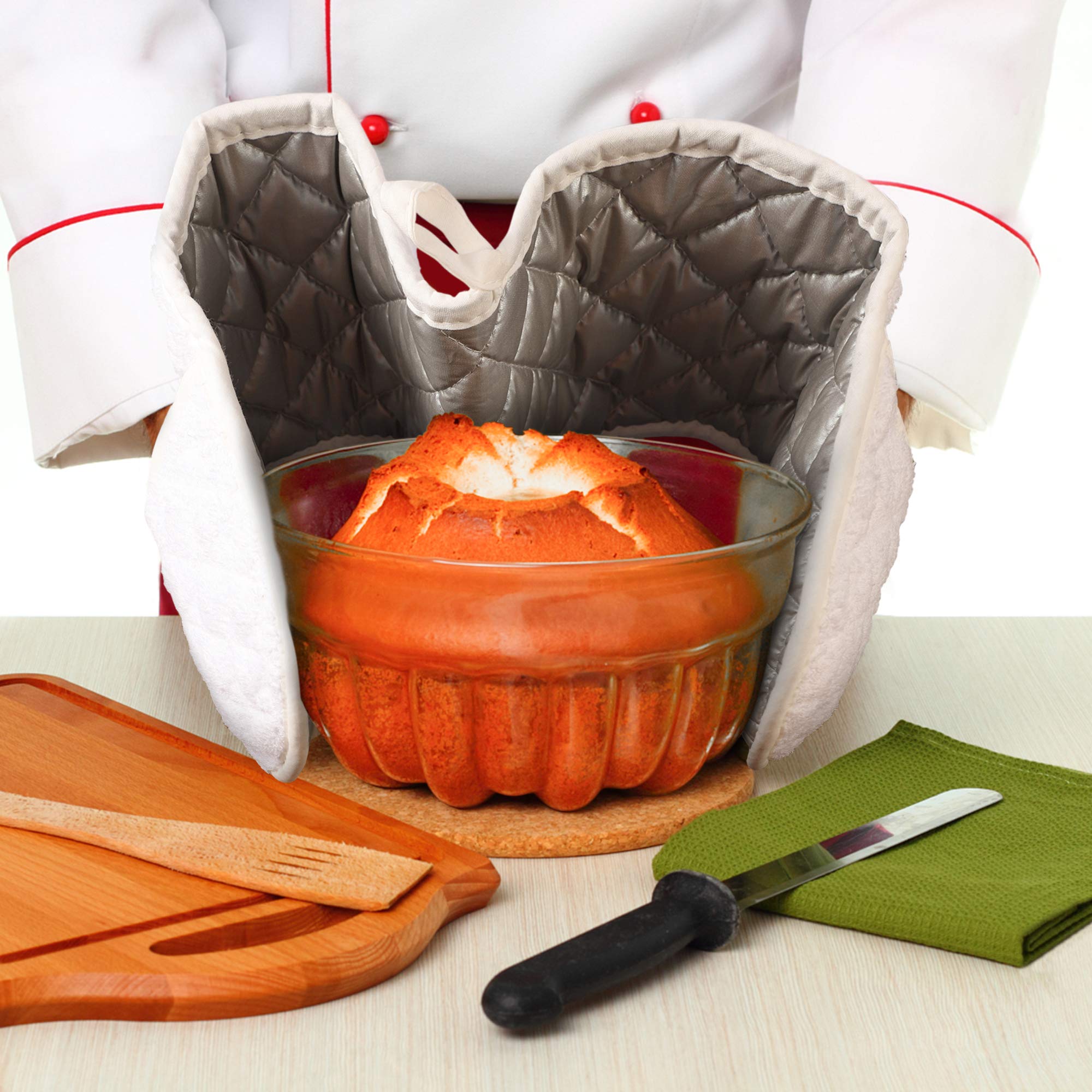 ARCLIBER Oven Mitts and Double Mitts Pot Holder Set