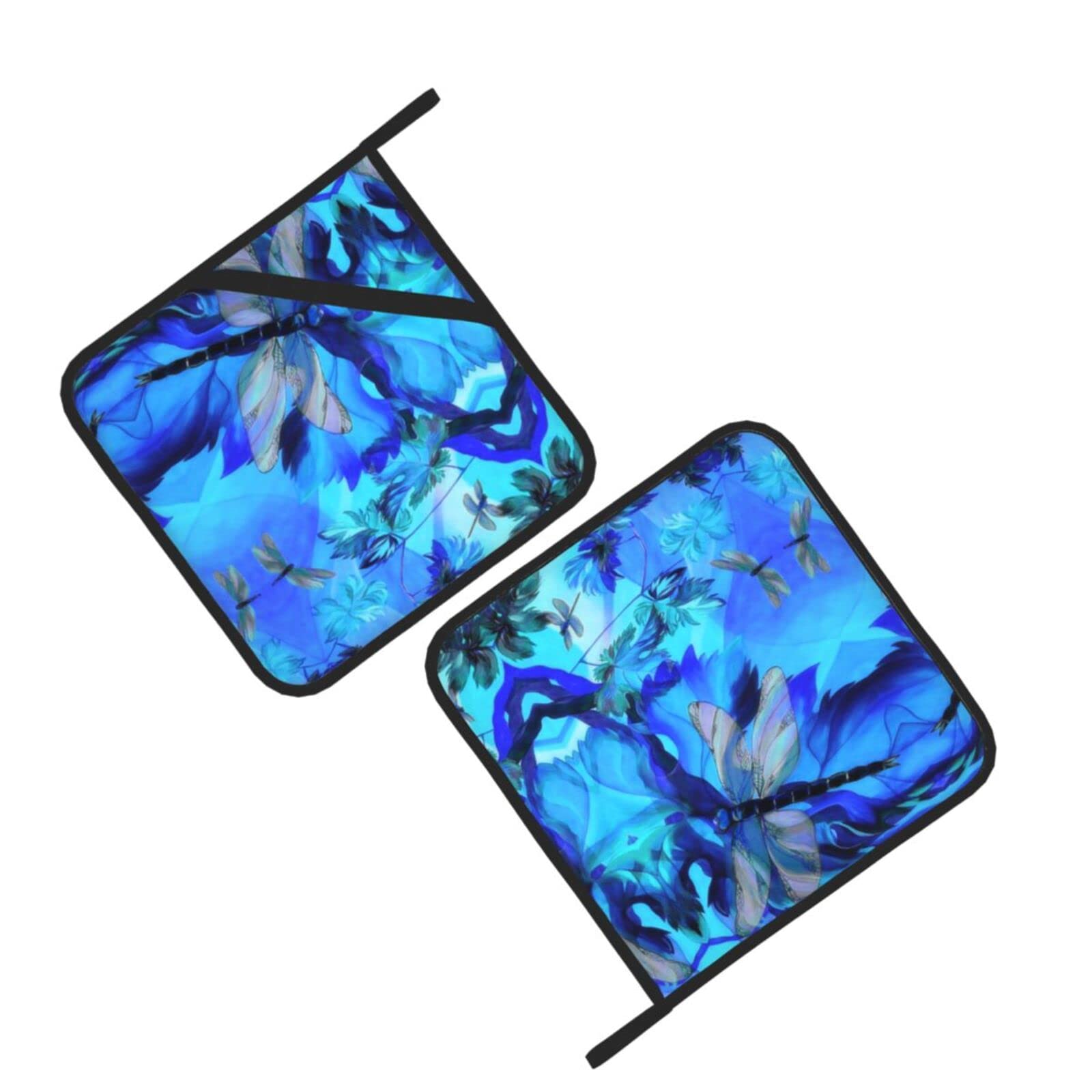 Square Insulated Pot Holder Sets of 2,Art Dragonfly Printed Pot Holders for BBQ Cooking Baking