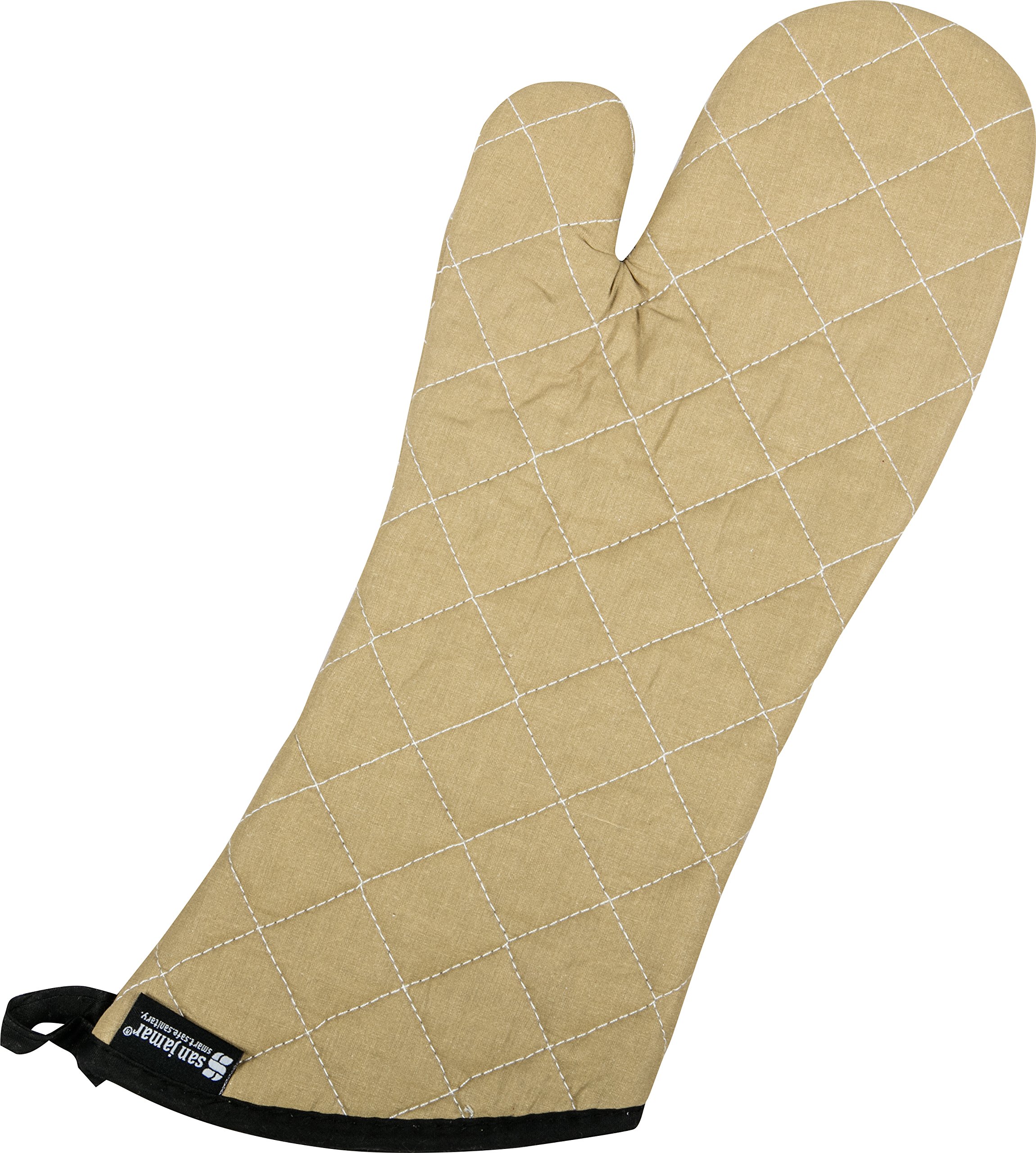 San Jamar 811TG17 BesTan Temperature Protection Oven Mitt, 17" Length, Tan