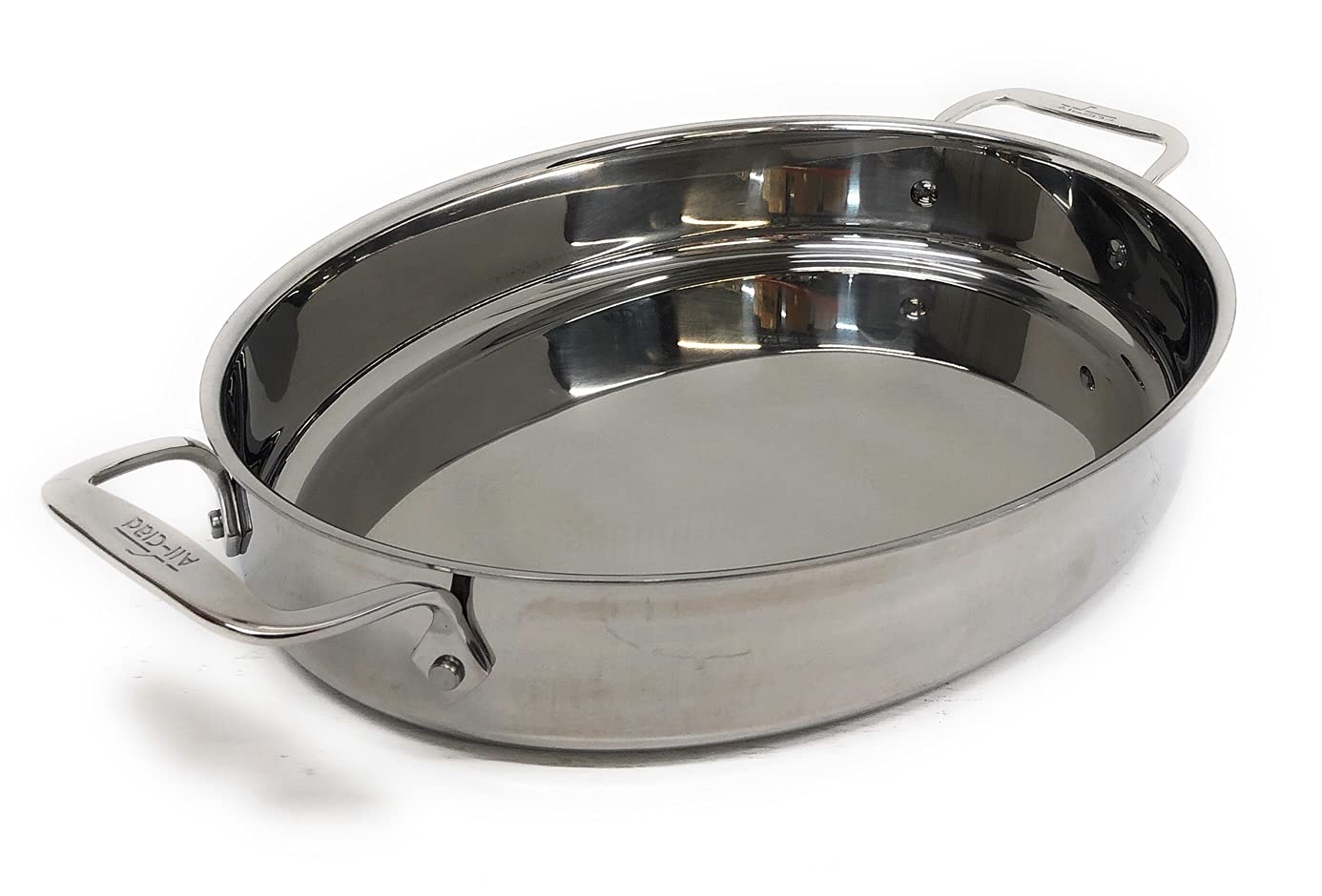 All-Clad Stainless Steel 15" Oval Baker with Pot Holders