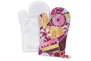 blank oven mitts sublimation set 2 pieces ( both are right-handed glove ) heat thermal transfer polyester logo image printing