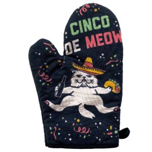 cinco de meow oven mitt funny taco cat mexican cerveza kitchen glove funny graphic kitchenwear cinco de mayo funny cat novelty cookware black oven mitt
