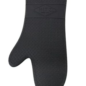 RITZ Food Service RZS685BK17 Silicone Oven Mitt, 685-Degree Heat Threshold, 17-Inch, Black