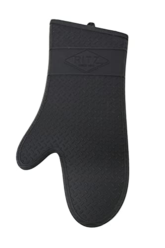 RITZ Food Service RZS685BK17 Silicone Oven Mitt, 685-Degree Heat Threshold, 17-Inch, Black