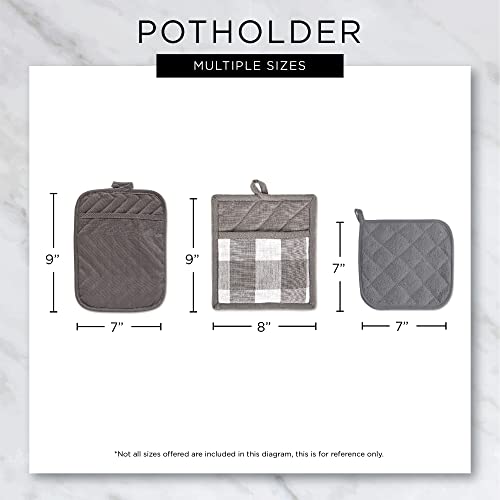 DII Black & White Diamond Collection Kitchen Essentials, Potholder Set, 2 Piece