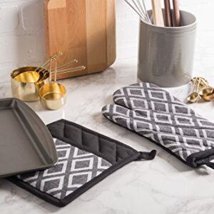 DII Black & White Diamond Collection Kitchen Essentials, Potholder Set, 2 Piece