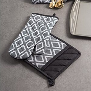 DII Black & White Diamond Collection Kitchen Essentials, Potholder Set, 2 Piece