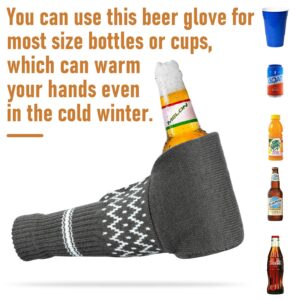 Natheeph Beer Mitt Beer Mitten Gloves Insulating Knit Mitt Knit Stitched Drink Mitt Holder Keeps Your Hand Warm (Black)