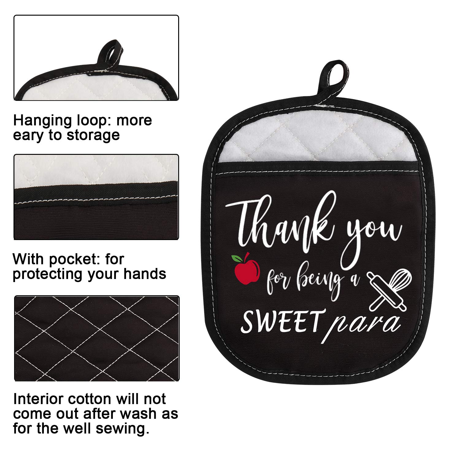 Paraprofessional Appreciation Gift Thank You for Being A Sweet para Oven Pads Pot Holder with Pocket (Sweet para)