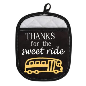 wcgxko oven pads pot holder with pocket for school bus driver thanks for the sweet ride (sweet ride)