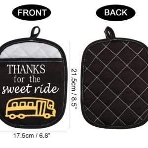 WCGXKO Oven Pads Pot Holder with Pocket for School Bus Driver Thanks for The Sweet Ride (Sweet Ride)