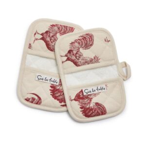 Sur La Table Rooster Mini Mitts, Set of 2, Red