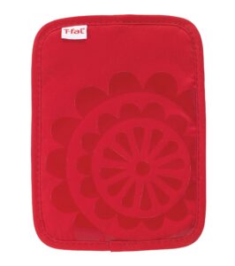 t-fal textiles 30948 medallion design 100-percent cotton silicone pot holder, red, individual