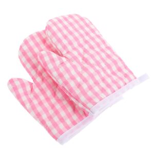 mini oven mitts 2pcs children microwave gloves for kids play kitchen heat resistant cooking mitts anti scald baking gloves for boys girls