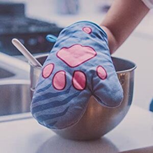 Cat Paw Oven Mitt Funny Pet Kitty Cat Kitten Animal Lover Graphic Baking Glove Funny Graphic Kitchenwear Cat Funny Food Novelty Cookware Grey Oven Mitt