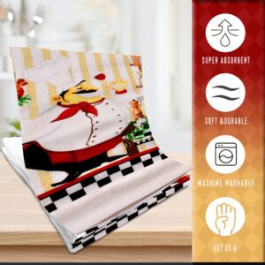 Lobyn Value Pack Kitchen Towel Oven Mitts and Pot Holders Sets, Pot Holders and Oven Mitts Sets, Kitchen Mittens and Pot Holder Set, Potholder Set, Mittens Kitchen Chef Design