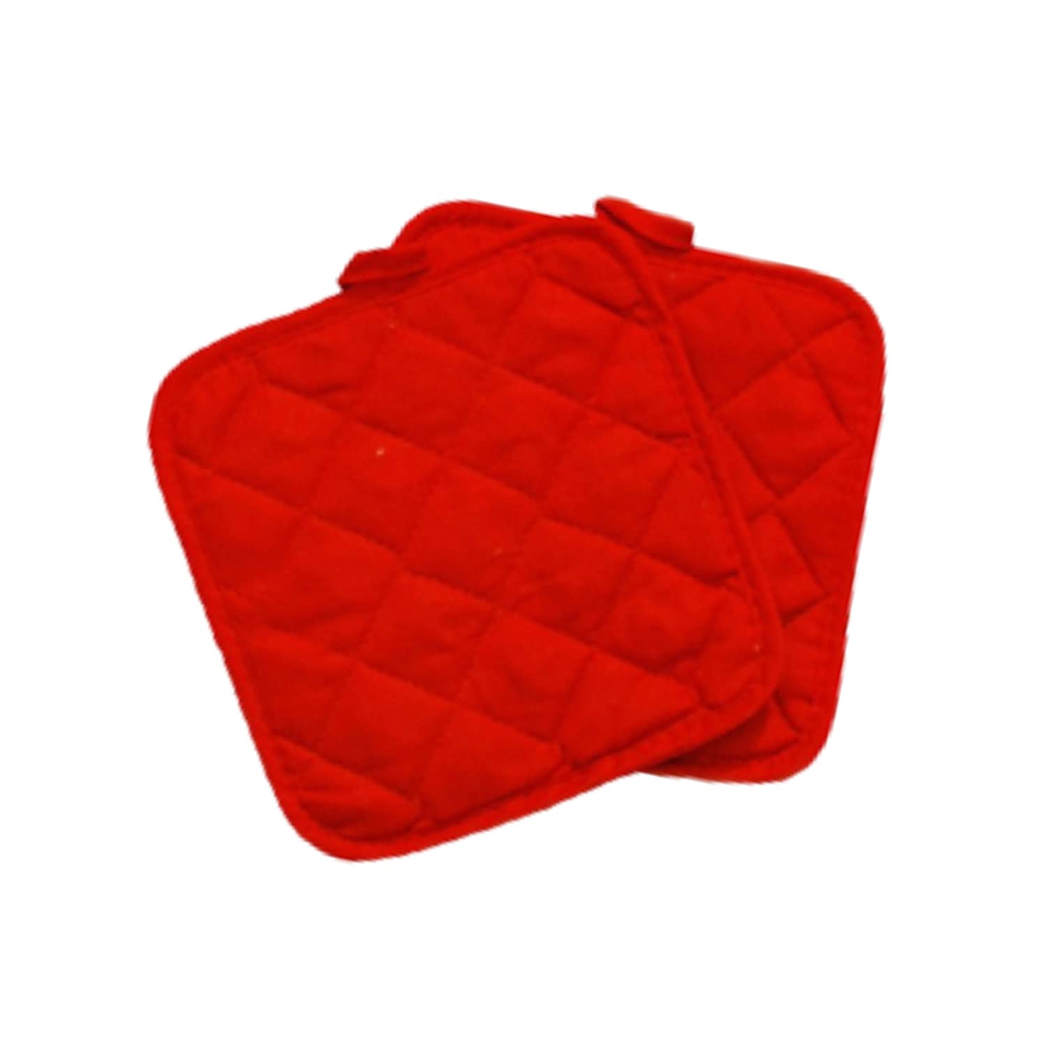 Home Collection Chef-Themed Kitchen Mitts, Pot Holder, & Kitchen Towels Set (Red)