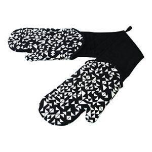 kuhn rikon double oven mitt+ with removable arm protectors, black