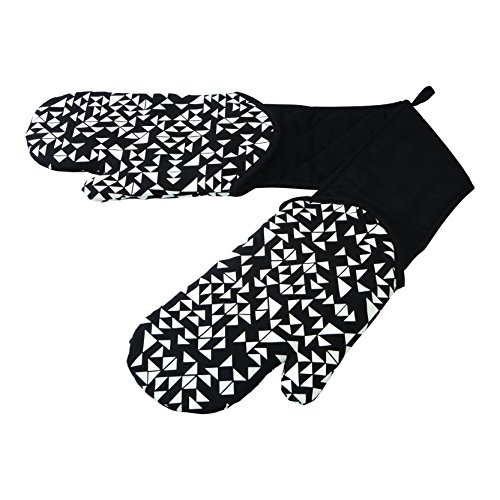 Kuhn Rikon Double Oven Mitt+ with Removable Arm Protectors, Black