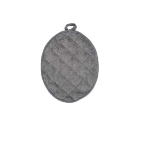 ap collection terry cotton heat resistant oval pot holder for cooking and baking size 9.5 x 7.5 inches (pack of 10, dark grey)