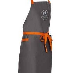 Premium Oven Mitts and Essential Chef's Apron - 500°F Heat Resistant - 30"x34" for Kitchen Cooking Baking - Flexible Soft Terry Cloth Cotton Lining