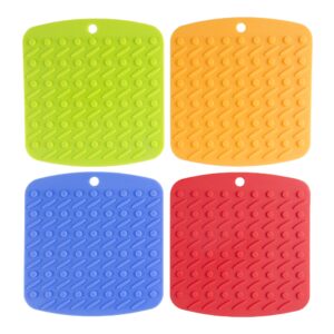 Silicone Pot Holder, Trivet Mat, Jar Opener, Spoon Rest, and Garlic Peeler - 4 pc - by Lavish Home