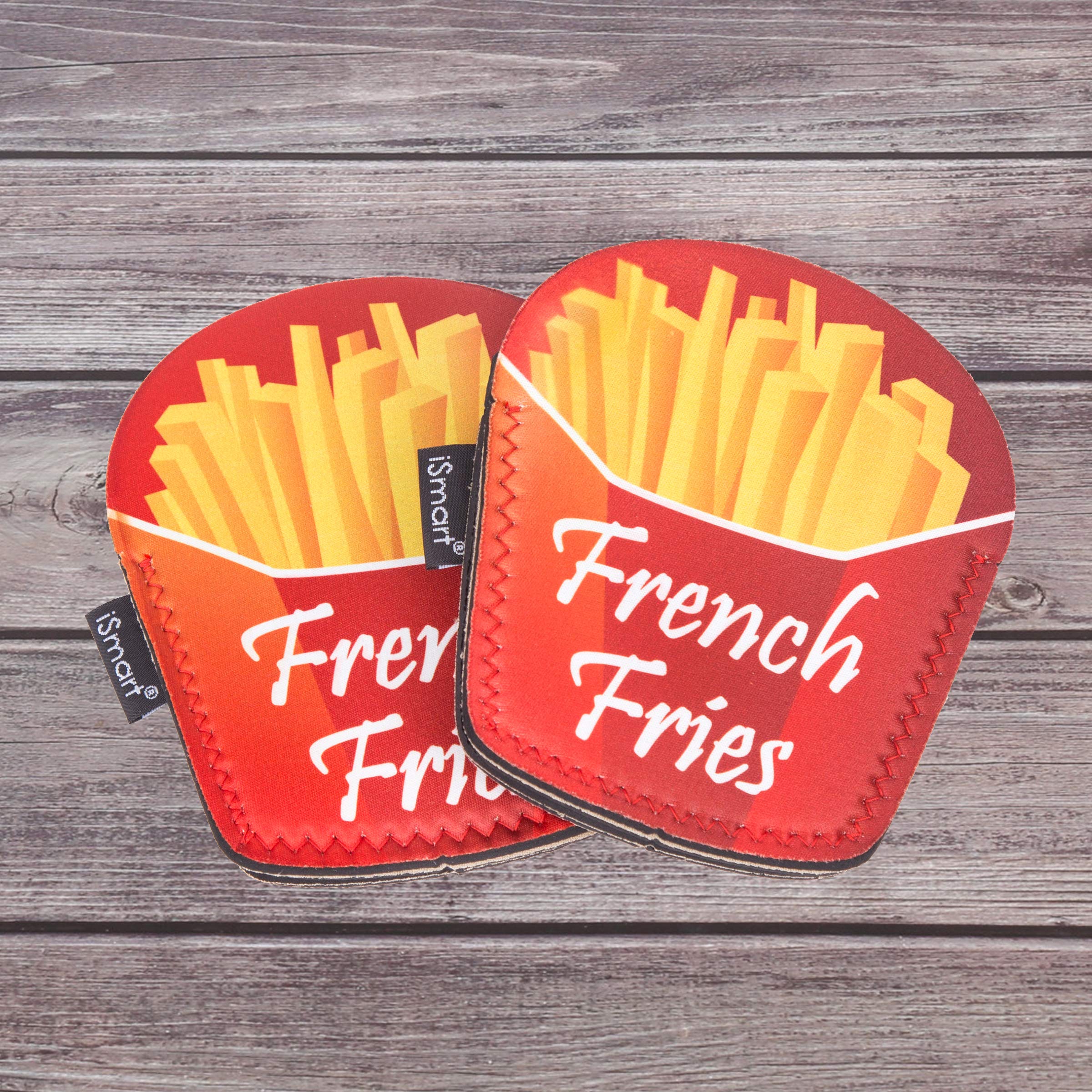 Creative Home Set of 2 (One Pair) Neoprene Oven Mitt Heat Resist Kitchen Gloves Pot Holder Grabber, 5.3" L x 5.7" W, French Fries