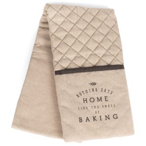 Smell of Baking Natural Brown 30 x 8 Cotton and Polyester Double Oven Mitt