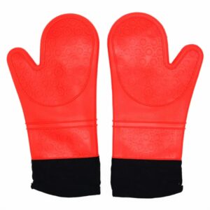 Long Silicone Oven Mitts Set: Featuring Non-Slip Grip, Resistance to Heat, Ease of Cleaning, Perfect for Grilling, Baking, and Various Other Culinary tasks.