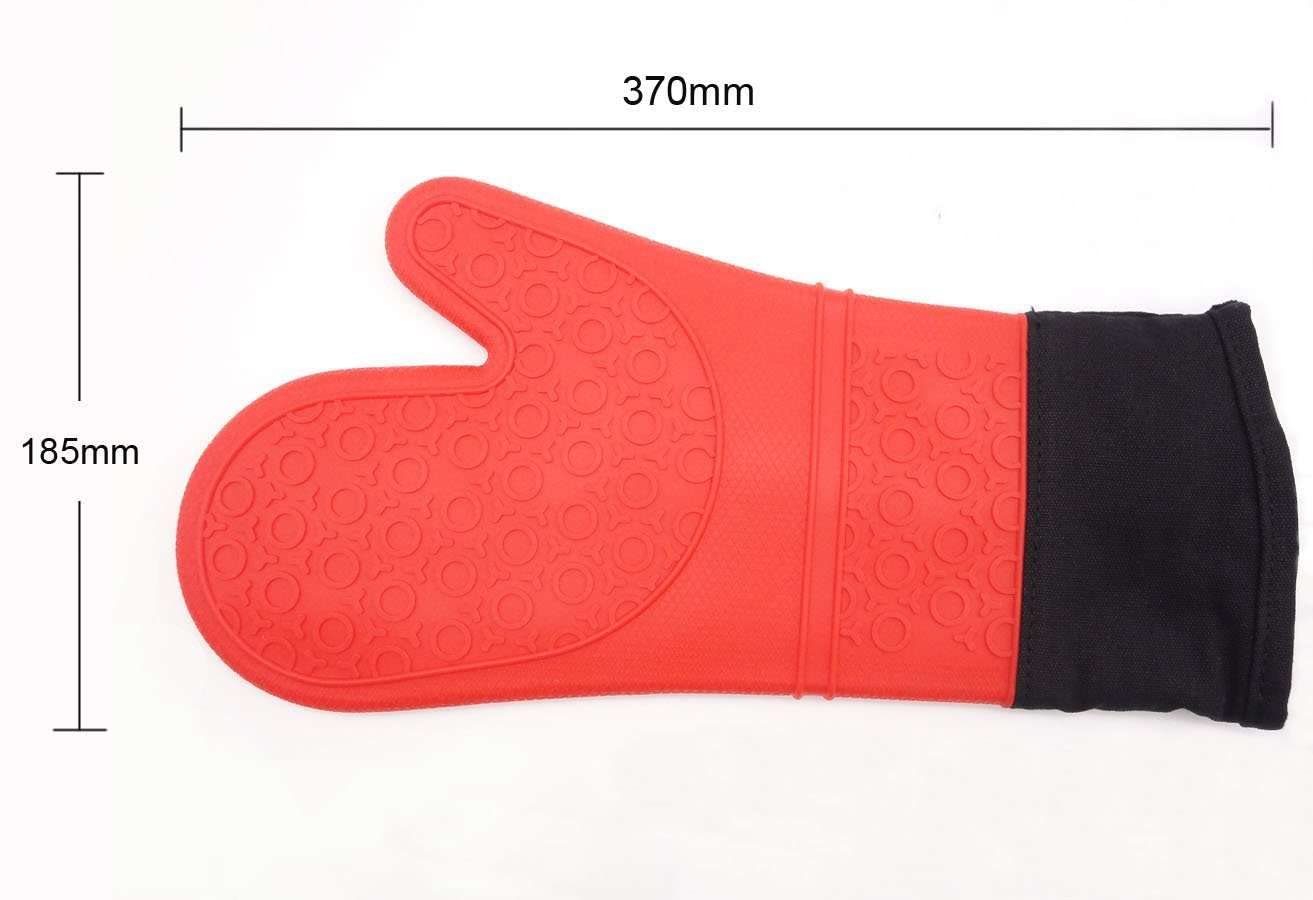 Long Silicone Oven Mitts Set: Featuring Non-Slip Grip, Resistance to Heat, Ease of Cleaning, Perfect for Grilling, Baking, and Various Other Culinary tasks.