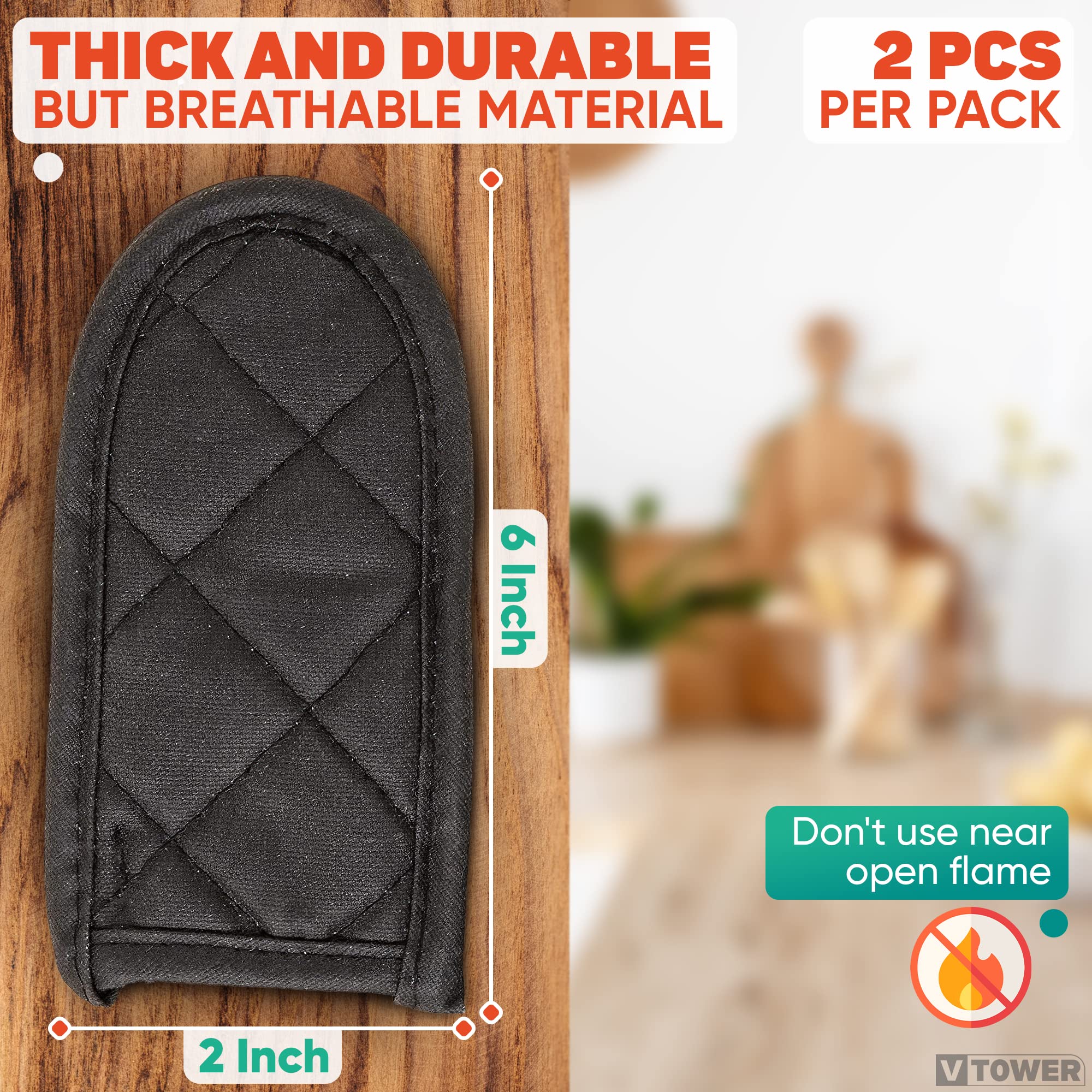 Cast Iron Handle Cover - Cast Iron Skillet Handle Covers 2Pcs Heat Resistant Kitchen Pan Covers for Cooking Cast Iron Accessories - Pot Handle Heat Resistant Sleeves Cast Iron Skillet Accessories