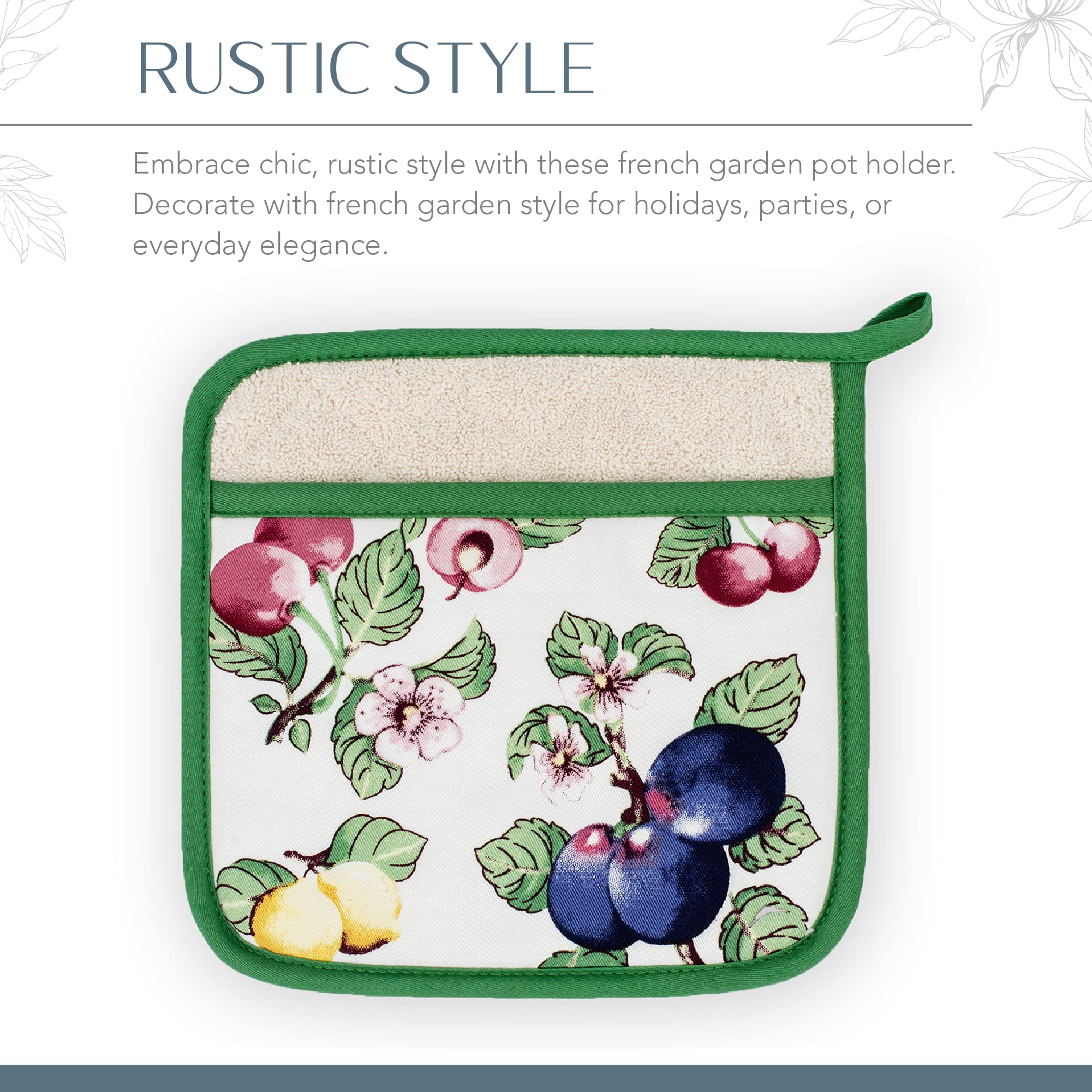 Elrene Home Fashions Villeroy & Boch French Garden Pot Holder, Pot Holder for Kitchen Use, 8"x9"