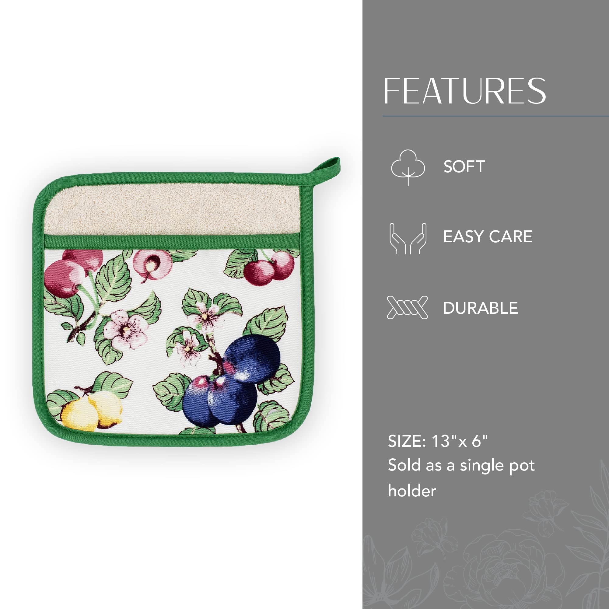 Elrene Home Fashions Villeroy & Boch French Garden Pot Holder, Pot Holder for Kitchen Use, 8"x9"