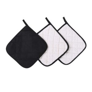 anyi 100% cotton pot holders, kitchen basic potholder heat resistant, terry pot holder set for cooking and baking, set of 3