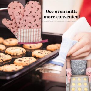 candygirlft Oven Mitts, Heat Resistant Oven Gloves with Quilted Cotton Lining, Baking Mitts for Barbecue, Cooking, Baking, BBQ, Mimicrowave (Pink)