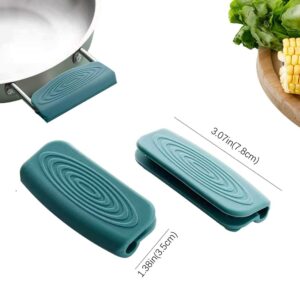 2 Pairs Silicone Assist Handle Holder with High Heat Resistance Skid Resistance, Silicone Hot Skillet Handle Covers Used for Any Iron Pan, Stainless Steel Pot and Other Pan Handles to Prevent Scalding