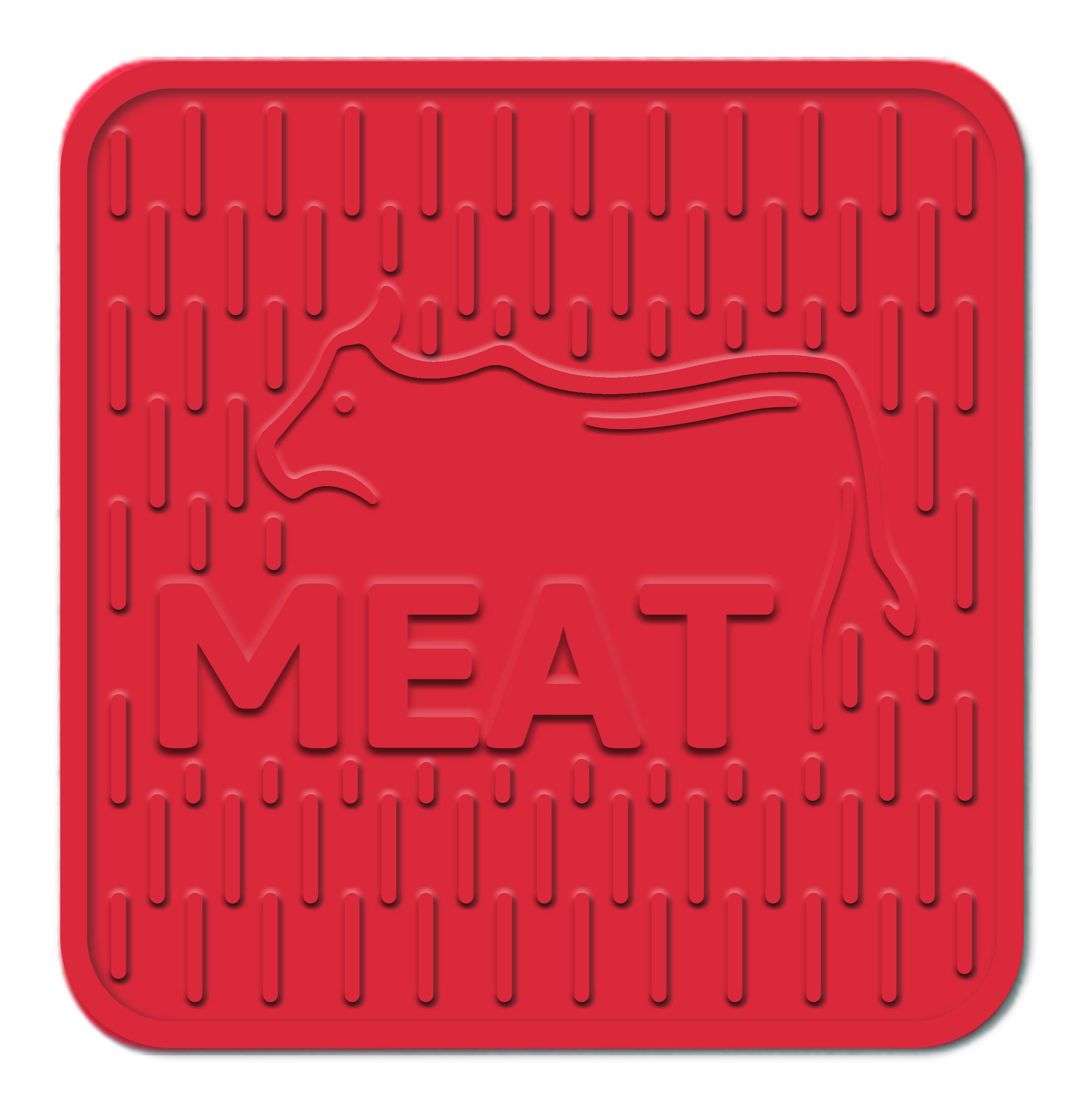 Meat Red Silicone Potholder Trivet For Carrying and Placing Pots and Pans – Heat Resistant Table and Counter Protectors - Color Coded Kitchen Tools by The Kosher Cook