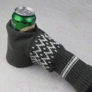 Beer Mitten Gloves - Beer Beverage Gloves Knit Stitched Drink Mitt Holder - Insulating Beer Glove to Keep Your Hand Warm in Winter New Year Party Favors (2Pcs)