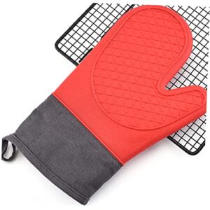 3 Pcs Silicone Oven Gloves Silicone Pot Holders Mittens Kids Silicone Mitts Baking Mittens Grill Mitt Barbecue Mitten Red Handle Oven Glove