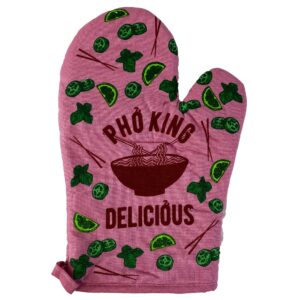 Pho King Delicious Oven Mitt Funny Vietnamese Soup F*cking Delicious Graphic Novelty Kitchen Glove Funny Graphic Kitchenwear Funny Food Novelty Cookware Pink Oven Mitt