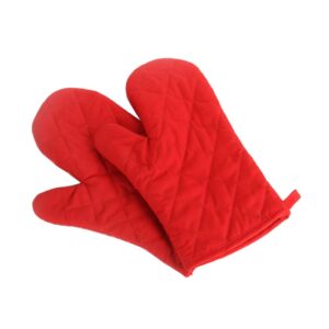 1 pair oven mitts heat resistant kitchen gloves for everyday kitchen cooking and baking, red