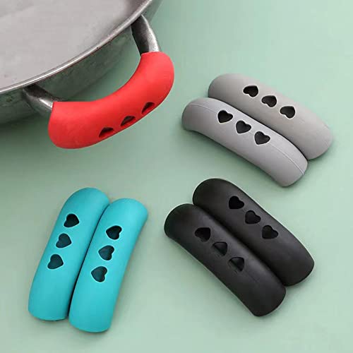 Silicone Pan Handle Cover,Silicone Assist Handle Holder Grip,Pot Grip Handle Cover Sleeve Grip,Pot Handle Holder for Cast Iron Woks,Pans,Griddles,Skillets,Plates