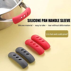 Silicone Pan Handle Cover,Silicone Assist Handle Holder Grip,Pot Grip Handle Cover Sleeve Grip,Pot Handle Holder for Cast Iron Woks,Pans,Griddles,Skillets,Plates