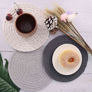3pcs Pure Cotton Thread Weave Hot Pot Holders Set Coasters, Hot Pads, Hot Mats,Spoon Rest for Cooking and Baking