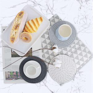 3pcs Pure Cotton Thread Weave Hot Pot Holders Set Coasters, Hot Pads, Hot Mats,Spoon Rest for Cooking and Baking