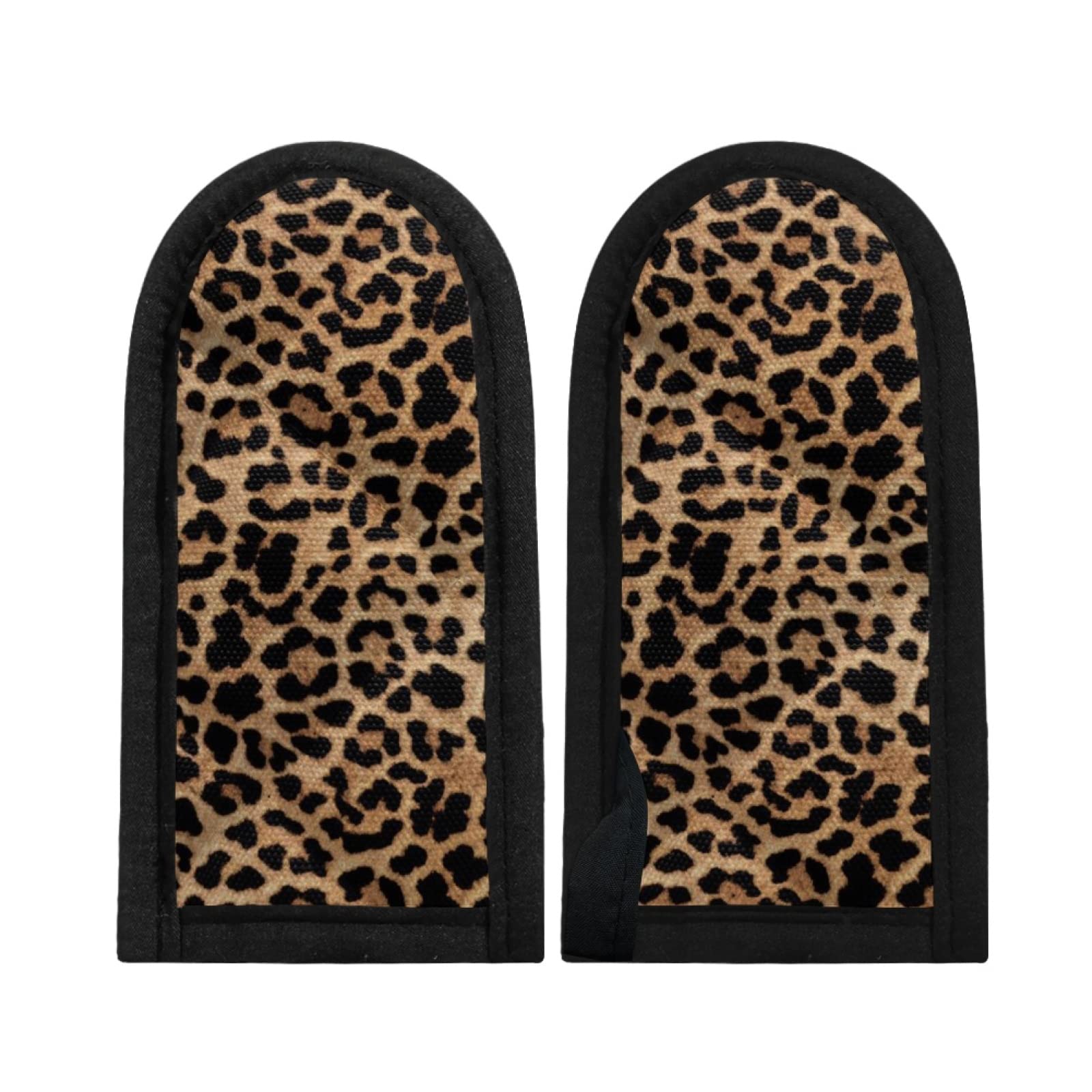 Youngerbaby Cool Leopard Print Hot Handle Covers Pot Pan Handle Covers Heat Resistant Skillet Handle Holder for Kitchen, BBQ Baking Cookware Cast Iron Skillet Handle Covers 2 Pcs