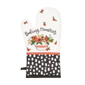 shannon road gifts classic kitchen cotton kitchen oven mitt, 15 x 6-inches, baking memories