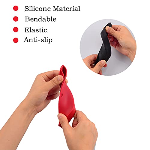 FEROTED 8 Pcs Pot Handle Covers, Silicone, Red+Black, 4xSilicone Hot Handle Holders, 4xSilicone Lid Covers